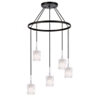 Woodbridge Lighting Candice Frosted Square Metal Chandelier in Chrome/Bronze