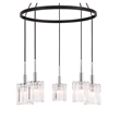 Woodbridge Lighting Candice Frosted Square Metal Chandelier in Chrome/Bronze