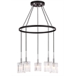 Woodbridge Lighting Candice Frosted Square Metal Chandelier in Chrome/Bronze
