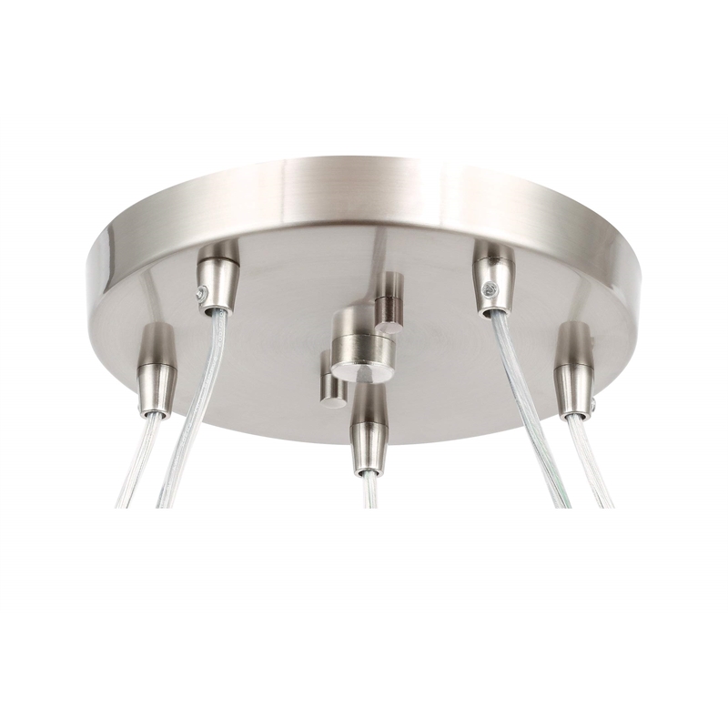 Woodbridge Lighting Candice Frosted Square Metal Chandelier in Satin Nickel