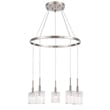 Woodbridge Lighting Candice Frosted Square Metal Chandelier in Satin Nickel