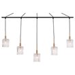 Woodbridge Lighting Candice Frosted Square Metal Linear Pendant in Brass/Bronze