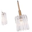 Woodbridge Lighting Candice Frosted Square Metal Linear Pendant in Brass/Bronze