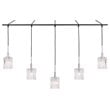 Woodbridge Lighting Candice Frosted Square Metal Linear Pendant in Chrome/Bronze