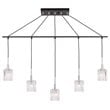 Woodbridge Lighting Candice Frosted Square Metal Linear Pendant in Chrome/Bronze