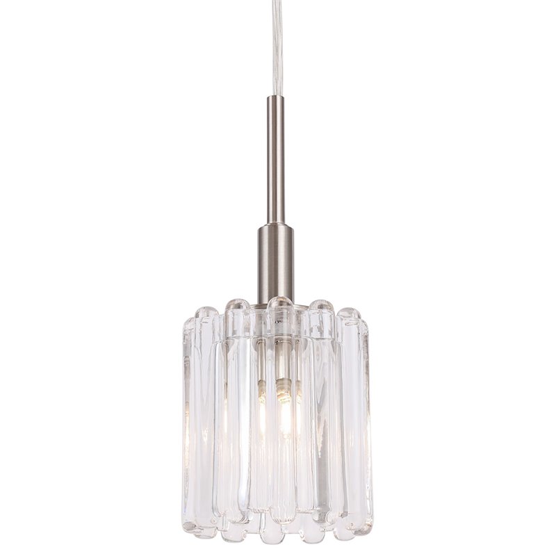 Woodbridge Lighting Candice Frosted Square Metal Linear Pendant in Satin Nickel