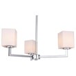 Woodbridge Lighting Candice 3-Light Opal Square Glass Chandelier in Chrome