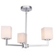 Woodbridge Lighting Candice 3-Light Opal Square Glass Chandelier in Chrome