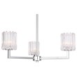 Woodbridge Lighting Candice 3-Light Swizzle Stick Glass Chandelier in Chrome