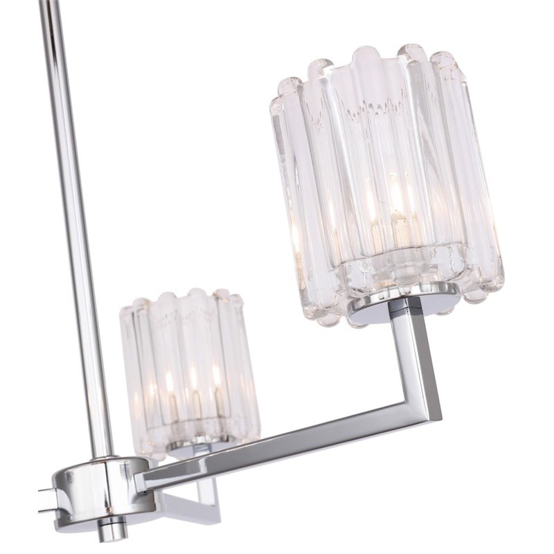 Woodbridge Lighting Candice 3-Light Swizzle Stick Glass Chandelier in Chrome