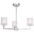 Woodbridge Lighting Candice 3-Light Swizzle Stick Glass Chandelier in Chrome