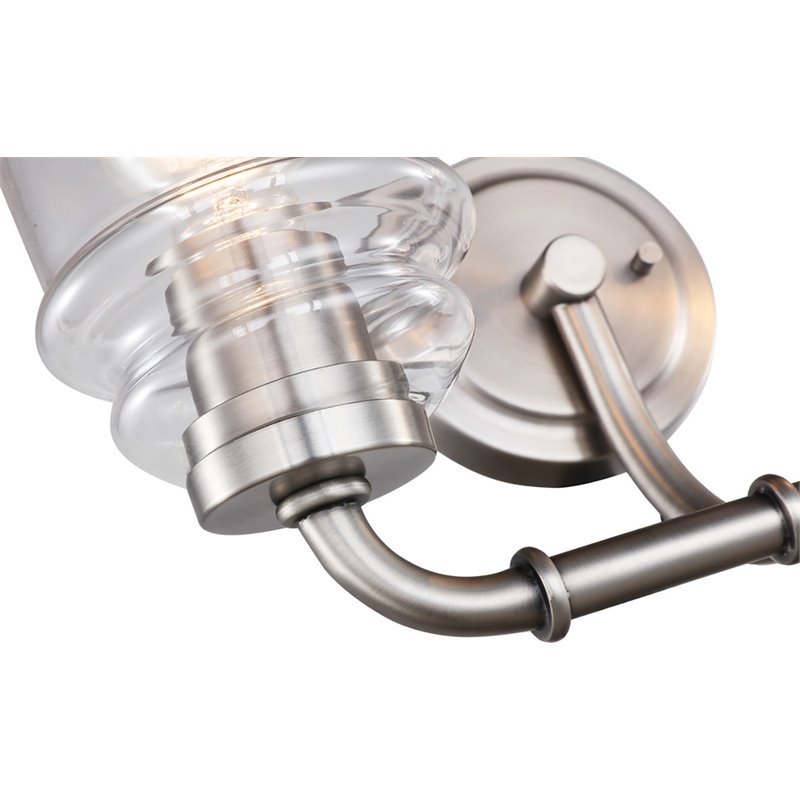 Woodbridge Lighting Elliot 2-Light Metal Bath in Antique Nickel