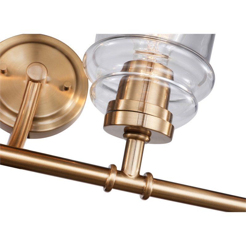 Woodbridge Lighting Elliot 19553 3-Light Transitional Metal Bath in Brass