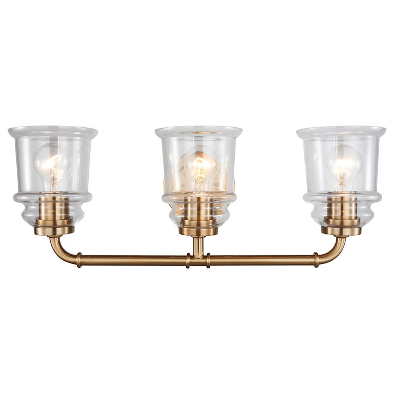 Woodbridge Lighting Elliot 19553 3-Light Transitional Metal Bath in Brass