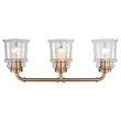 Woodbridge Lighting Elliot 19553 3-Light Transitional Metal Bath in Brass