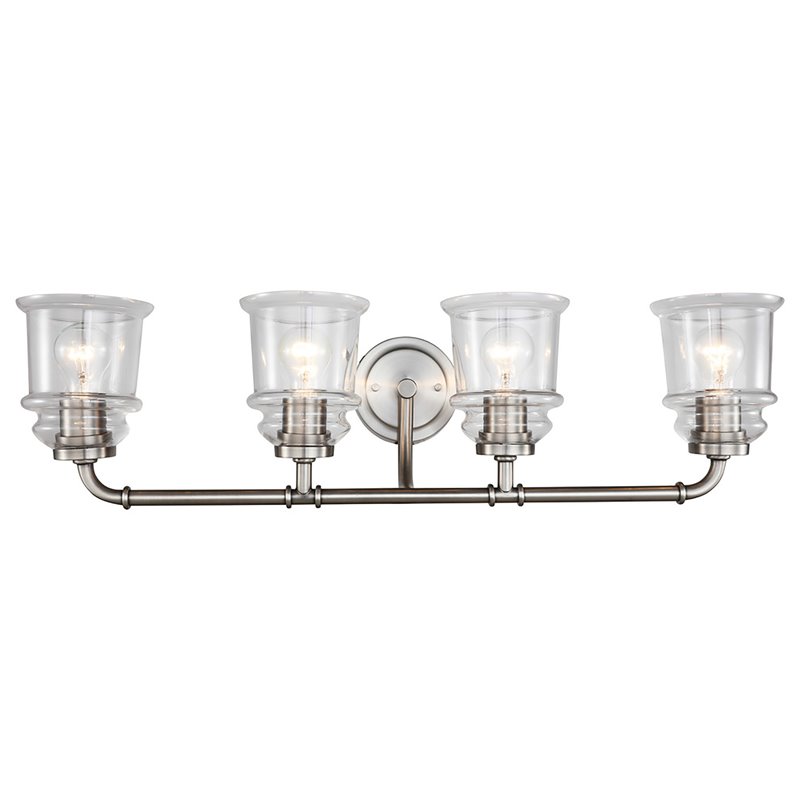 Woodbridge Lighting Elliot 19554 4-Light Metal Bath in Antique Nickel