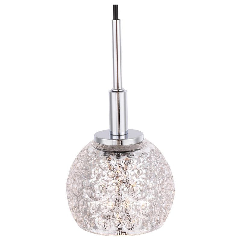 Woodbridge Lighting Elise 3-Light Mercury Crystal Ball Glass Pendant in Chrome