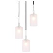 Woodbridge Lighting Elise 3-Light Opal Cylinder Glass Pendant in Chrome