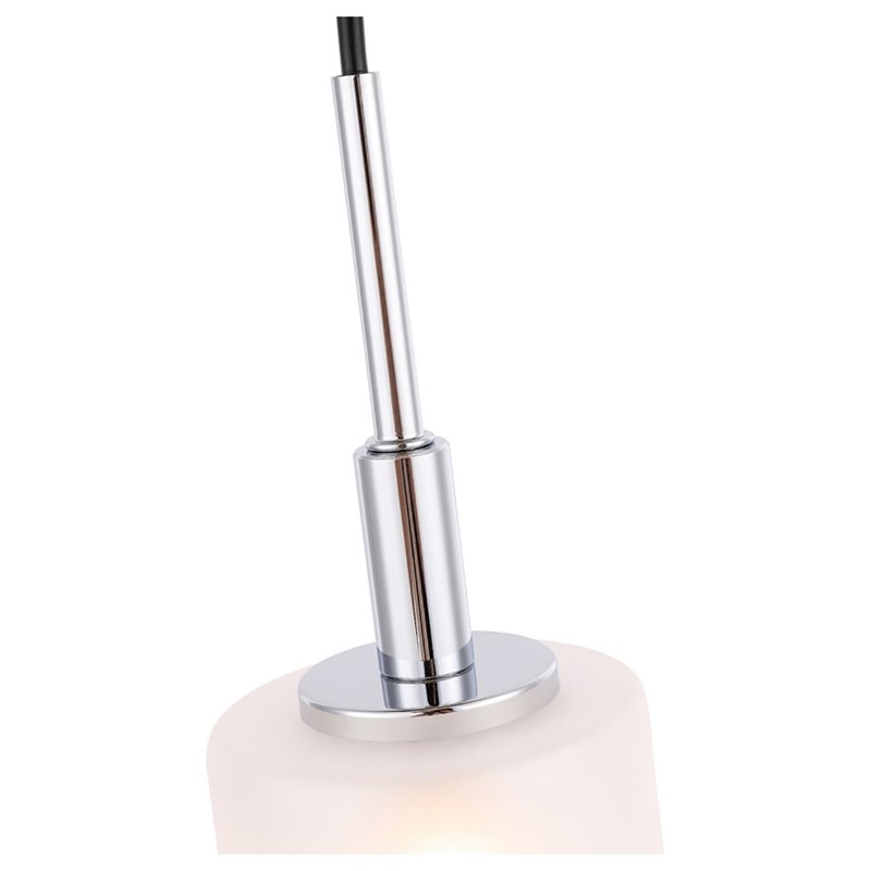 Woodbridge Lighting Elise 3-Light Opal Cylinder Glass Pendant in Chrome