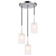 Woodbridge Lighting Elise 3-Light Opal Cylinder Glass Pendant in Chrome