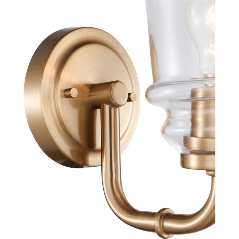 Woodbridge Lighting Elliot 19551 1-Light Transitional Metal Bath in Brass