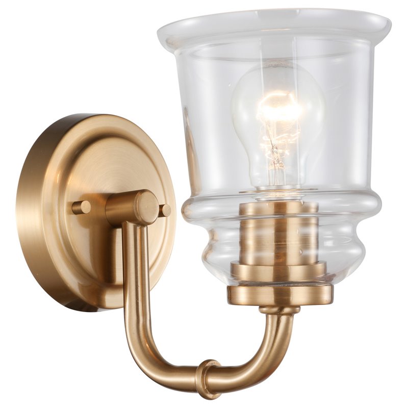 Woodbridge Lighting Elliot 19551 1-Light Transitional Metal Bath in Brass