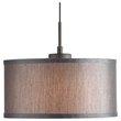 Woodbridge Lighting Drum Fabric & Metal Mini-Pendant in Bronze/Gray