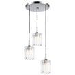 Woodbridge Lighting Regent Park 3-Light Swizzle Glass Pendant in Chrome