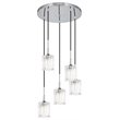 Woodbridge Lighting Regent Park 5-Light Swizzle Glass Pendant in Chrome
