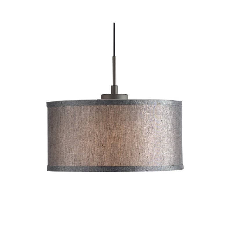 Woodbridge Lighting Drum 3-Light Fabric & Metal Cluster Pendant in Bronze/Gray