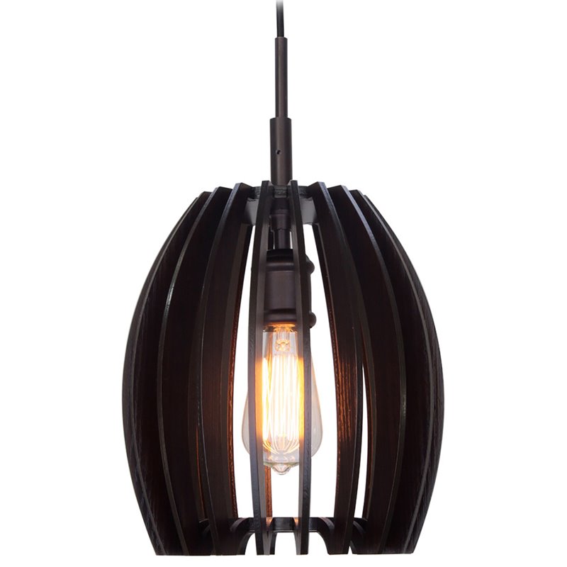 Woodbridge Lighting Crescendo Canopy 1 Light Wood Mini Pendant in Bronze/Black