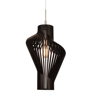 Woodbridge Lighting Escher Canopy 1 Light Wood Mini Pendant in Nickel/Black