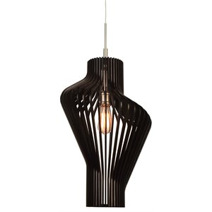 Woodbridge Lighting Escher Canopy Wood Mini-Pendant in Brass/Black