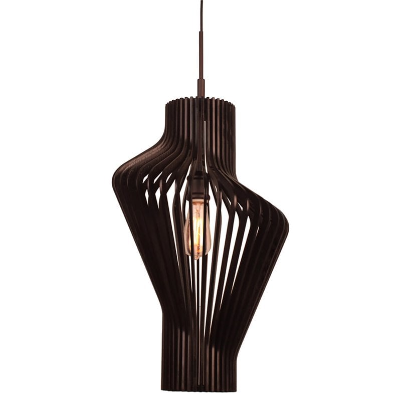 Woodbridge Lighting Escher Canopy Wood Mini-Pendant in Nickel/Black