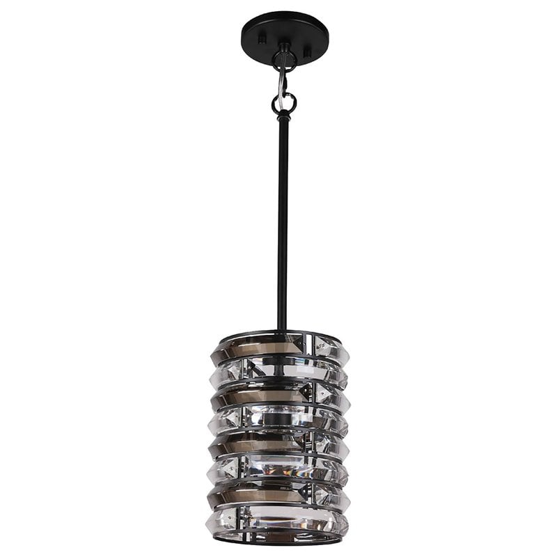Woodbridge Lighting Lana Horizontal Crystals Metal Mini-Pendant in Black