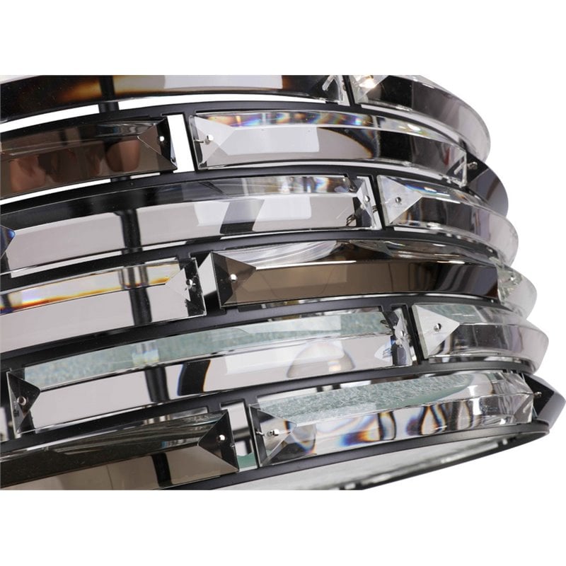 Woodbridge Lighting Lana Horizontal Crystals Metal Mini-Pendant in Black