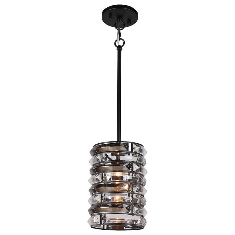 Woodbridge Lighting Lana Horizontal Crystals Metal Mini-Pendant in Black