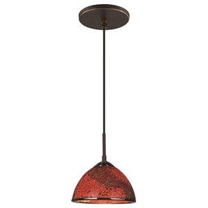 Woodbridge Lighting Alexis 1 Light Metal Pendant in Bronze/Red