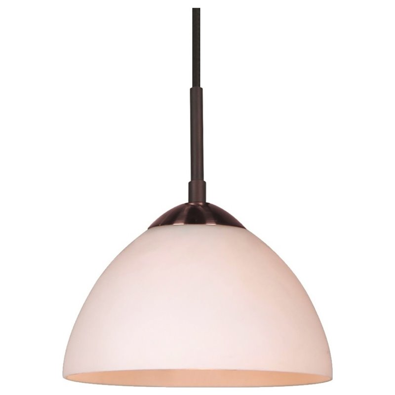 Woodbridge Lighting Alexis 1 Light Metal Pendant in Bronze/White