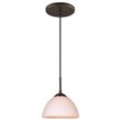 Woodbridge Lighting Alexis 1 Light Metal Pendant in Bronze/White
