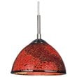 Woodbridge Lighting Alexis 1 Light Metal Pendant in Satin Nickel/Red