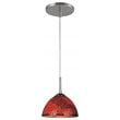 Woodbridge Lighting Alexis 1 Light Metal Pendant in Satin Nickel/Red