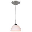 Woodbridge Lighting Alexis 1 Light Metal Pendant in Satin Nickel/White