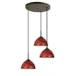 Woodbridge Lighting Alexis 3-Light Metal Pendant in Bronze/Red