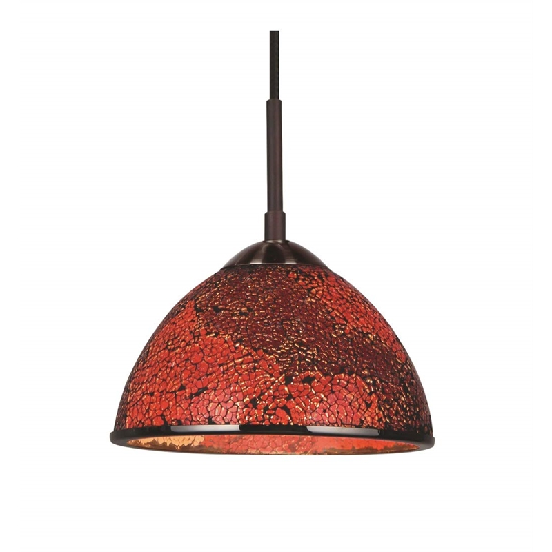 Woodbridge Lighting Alexis 3-Light Metal Pendant in Bronze/Red