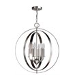 Woodbridge Lighting Camellia Round 6-Light Metal Pendant Chandelier in Nickel