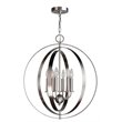 Woodbridge Lighting Camellia Round 6-Light Metal Pendant Chandelier in Nickel