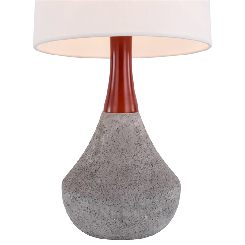 Woodbridge Lighting Carson Traditional Cement/Fabric Table Lamp in Gray