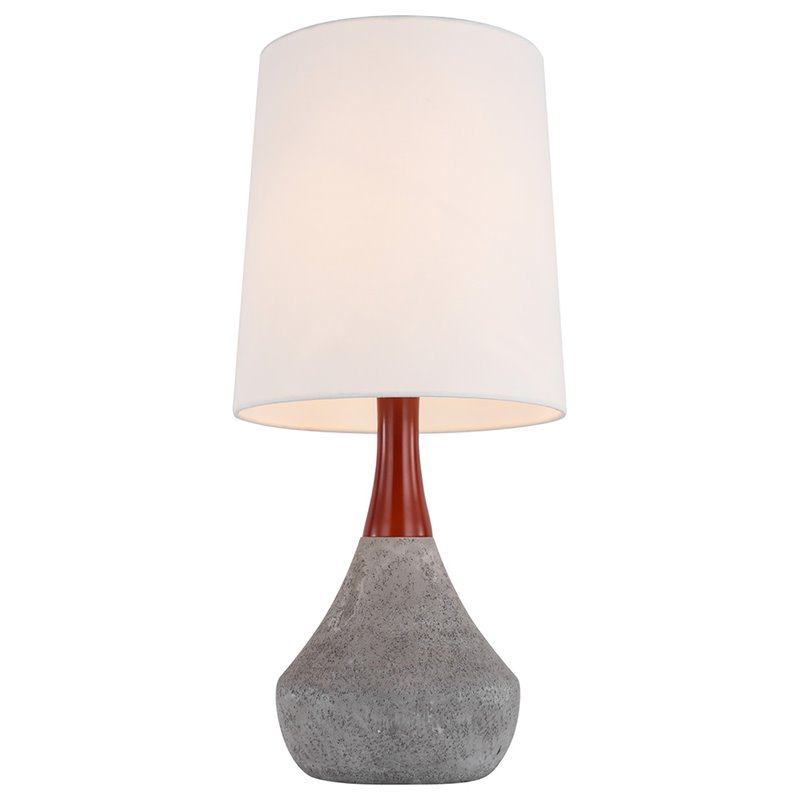 Woodbridge Lighting Carson Traditional Cement/Fabric Table Lamp in Gray