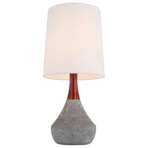 woodbridge lighting carson traditional cement/fabric table lamp in gray